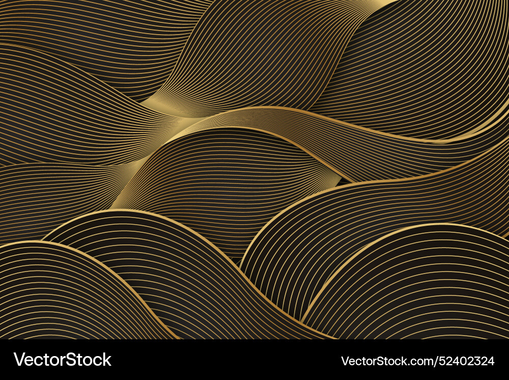 Gradient golden linear background Vector Image