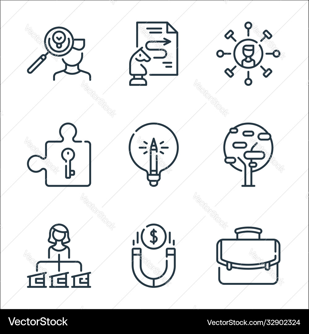 Life skills line icons linear set quality Life skills line icons linear set quality vector image