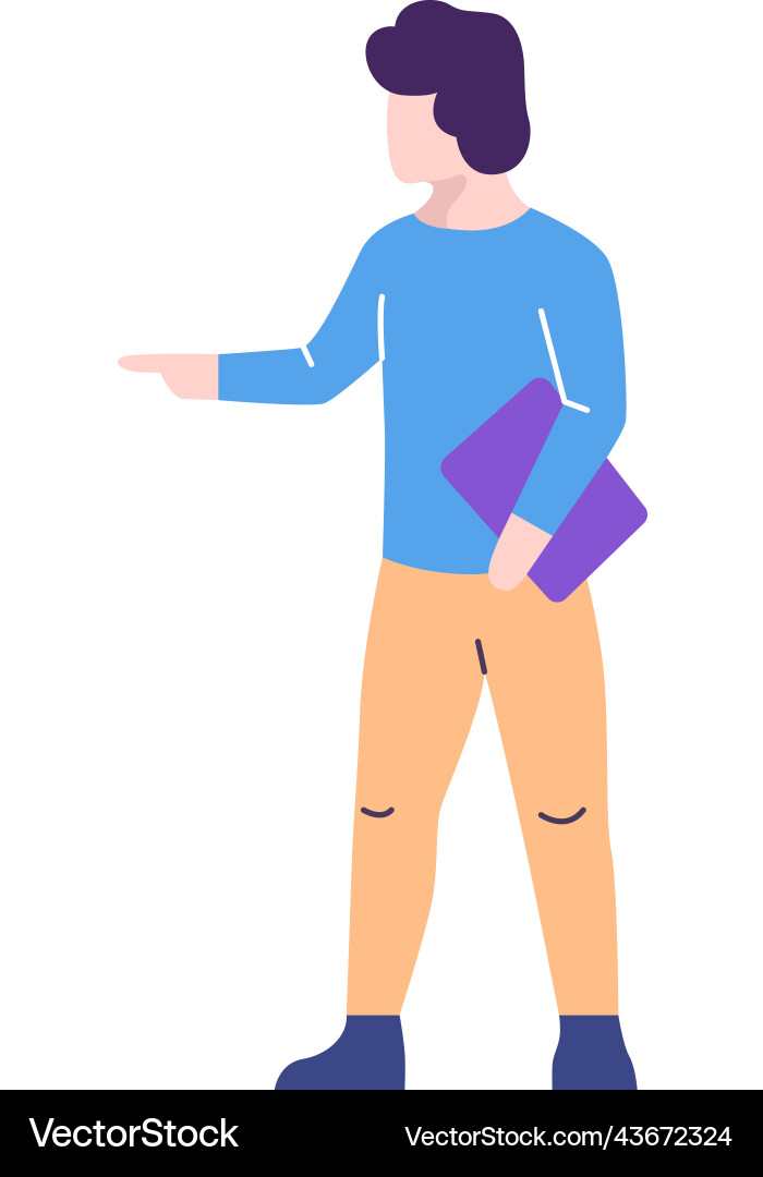 Man pointing hand aside icon isolated Vector Image