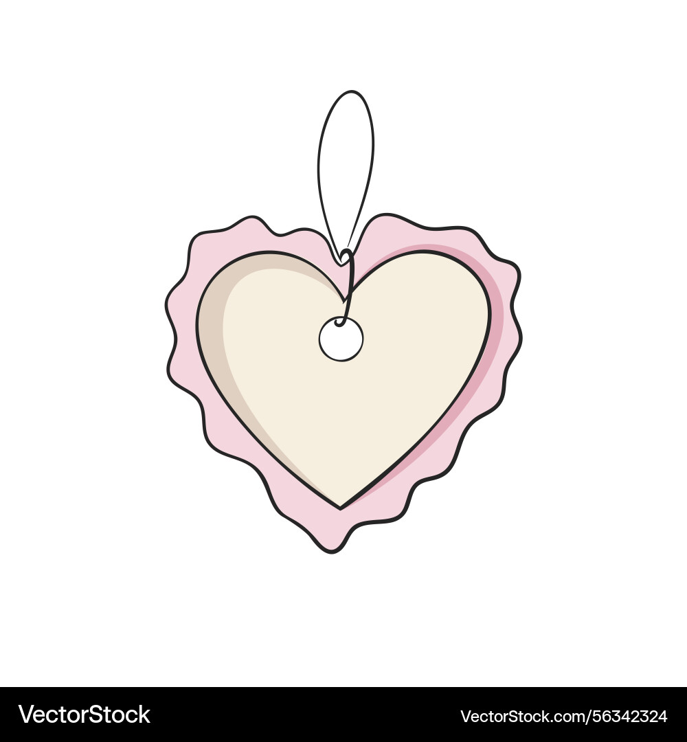 Red heart with string isolated on white background Red heart with string isolated on white background vector image