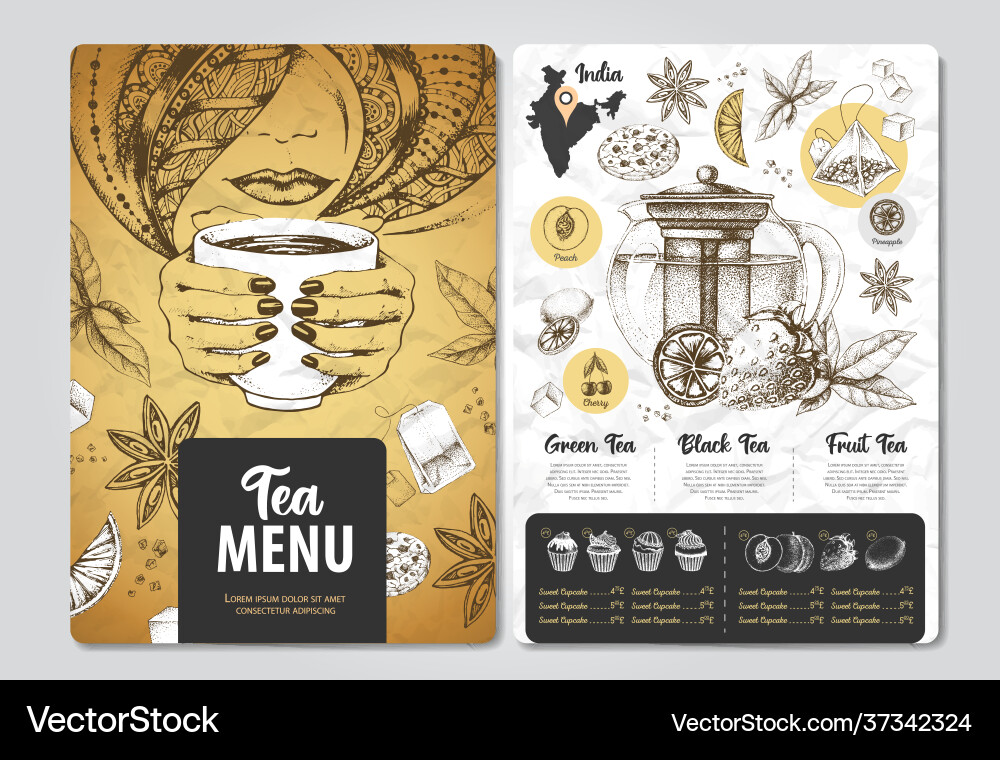 Restaurant Royal Tee Menü Design Lizenzfreies Vektorbild