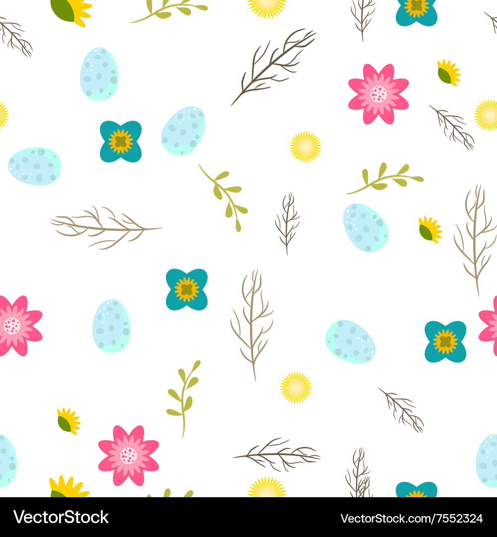 Romantic letters and flowers seamless pattern vector image