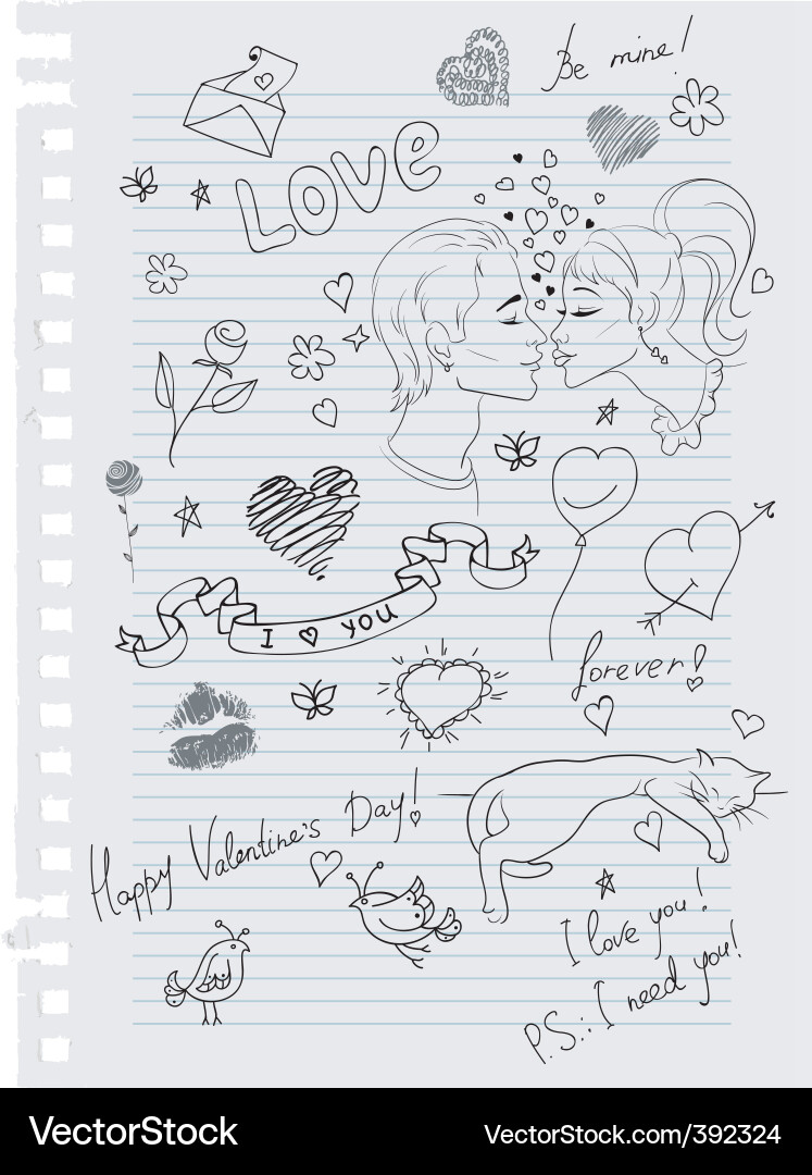 Romantic Paper Hearts vector image