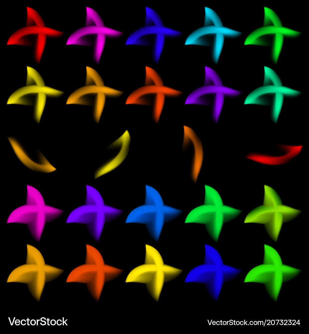 Set of objects and logos in the form stars Set of objects and logos in the form stars vector image