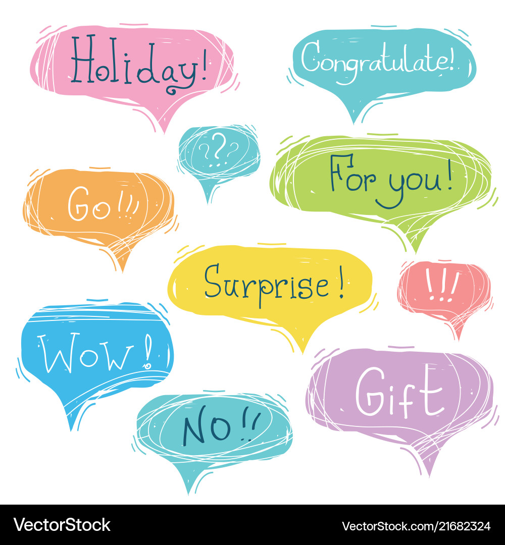 Set of speech bubbles with text vector image