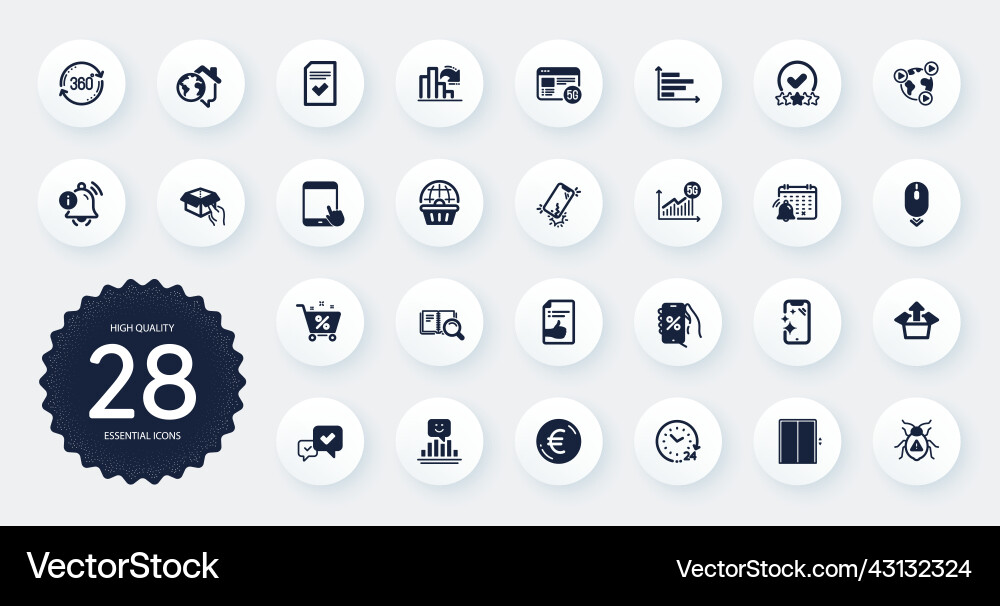 Set of technology icons such as checked file Set of technology icons such as checked file vector image