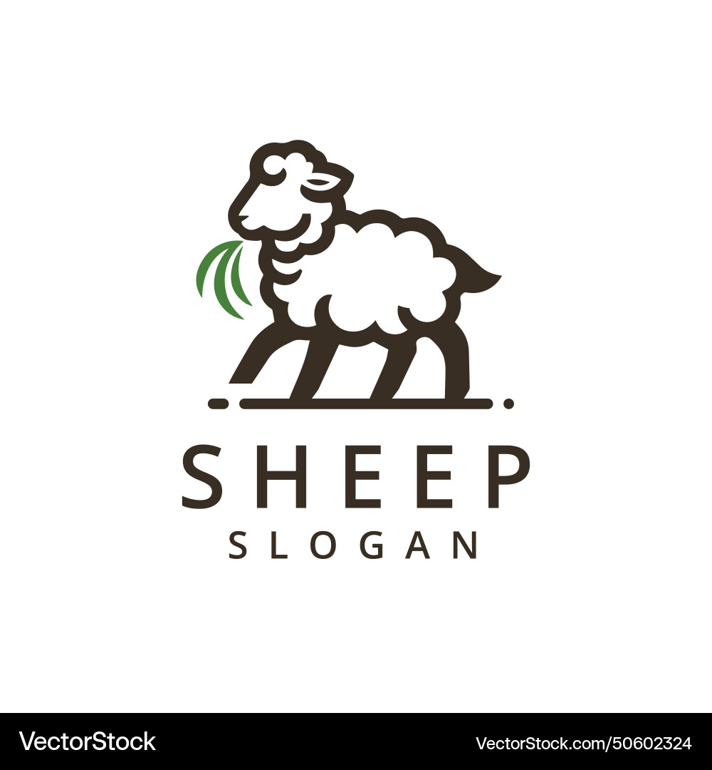 Sheep logo design template farm company Royalty Free Vector