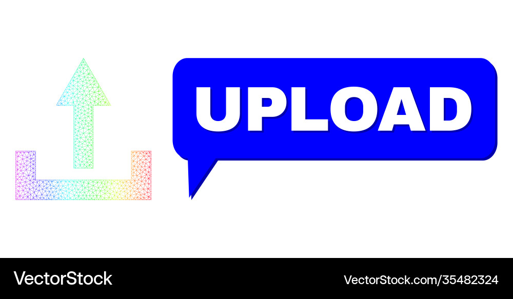 Spectrum mesh gradient upload icon and chat Spectrum mesh gradient upload icon and chat vector image