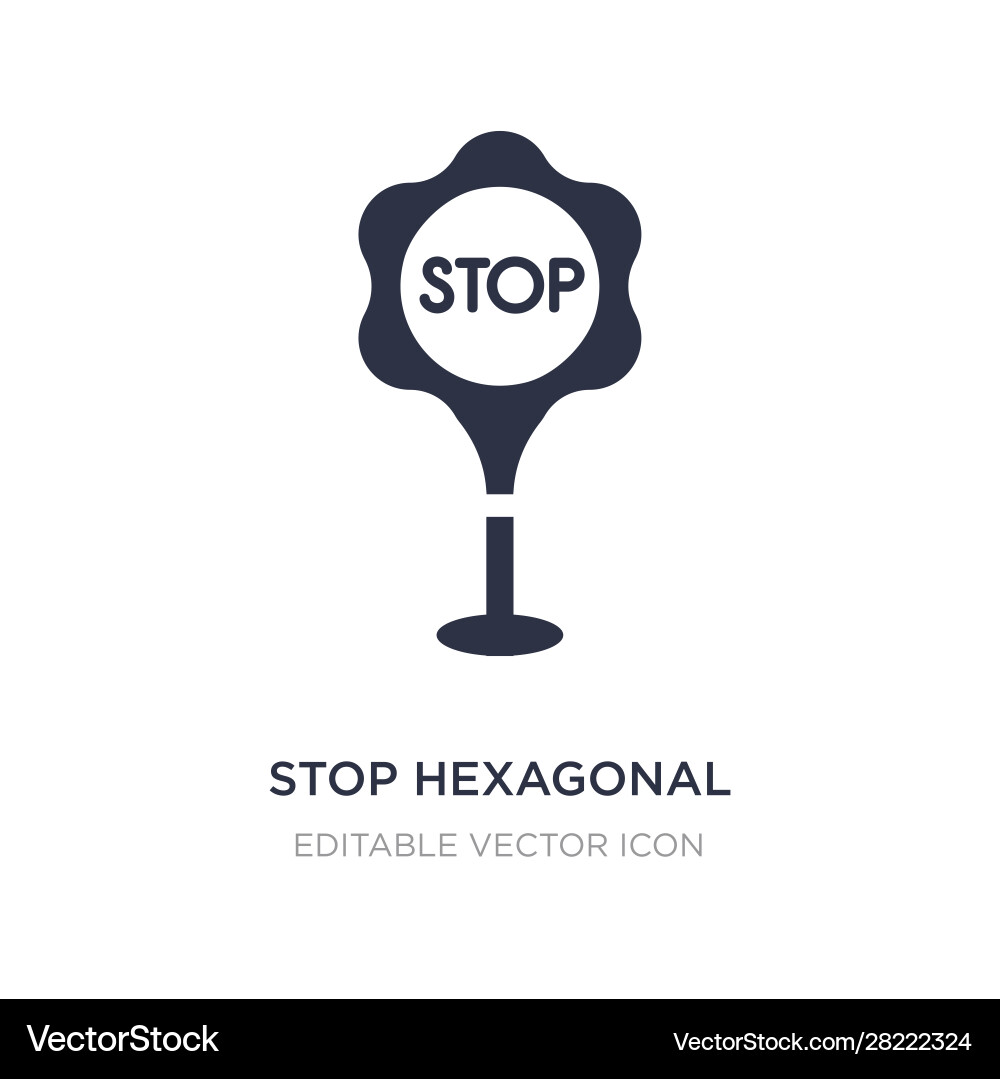 Stop hexagonal icon on white background simple Vector Image