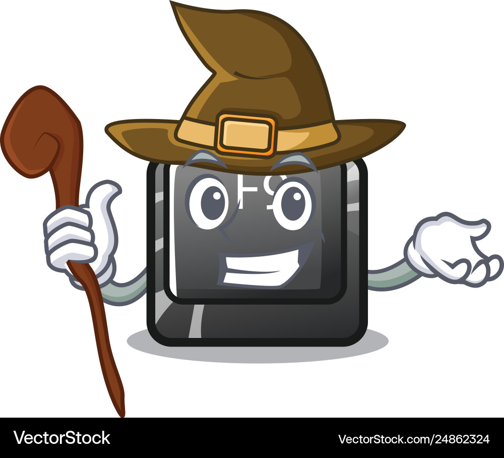 Witch button f9 in character shape vector image