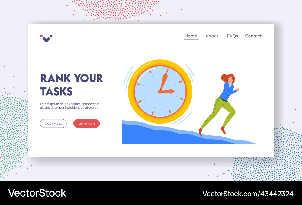 Working process organization landing page template Working process organization landing page template vector image