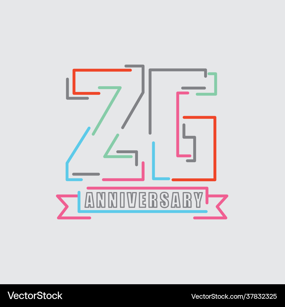 26th years anniversary logo birthday celebration 26th years anniversary logo birthday celebration vector image