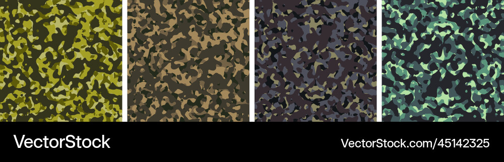 4 camouflage background set pattern design vector image