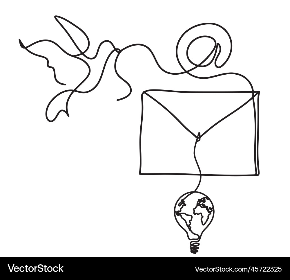 Abstract paper envelope with bird and light bulb Abstract paper envelope with bird and light bulb vector image