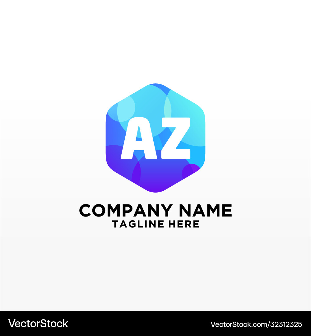 Az initial logo with colorful circle template Vector Image