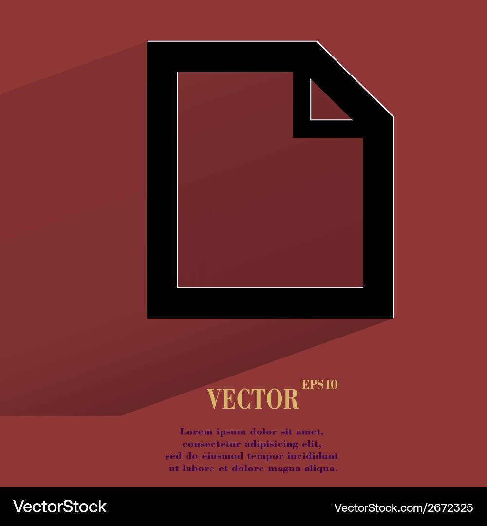 Blank paper flat modern web button with long Vector Image