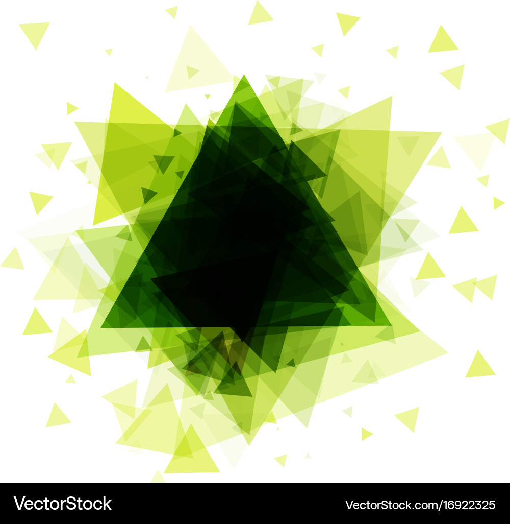 Bright abstract background of triangles with frame Vector Image