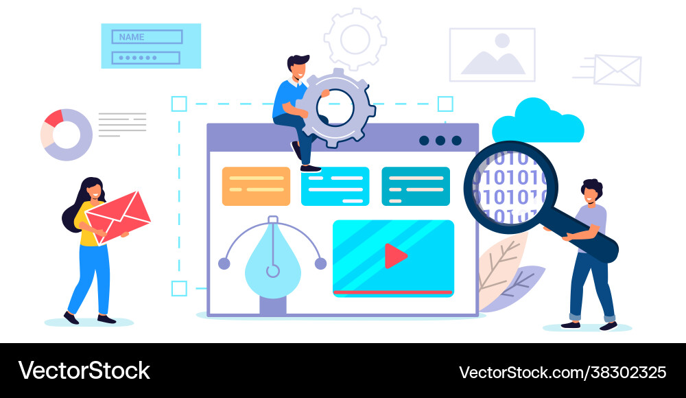 Building website project as programming homepage Building website project as programming homepage vector image