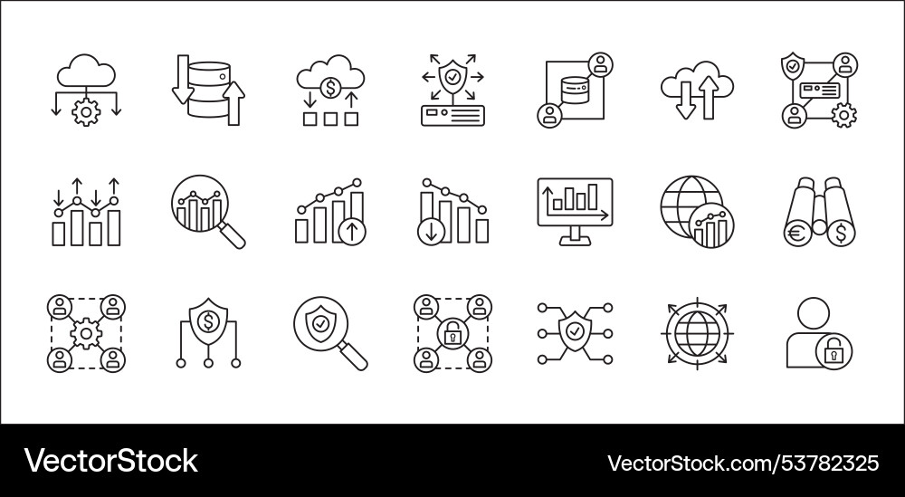 Business data statistic and security related icon Vector Image
