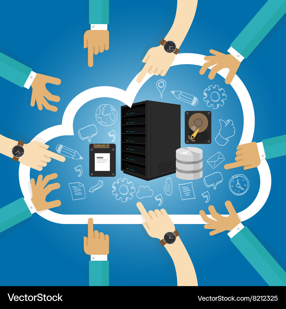 Cloud Infrastructure & Hosting Vector Image