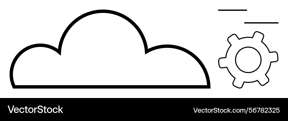 Cloud with gear representing computing Vector Image