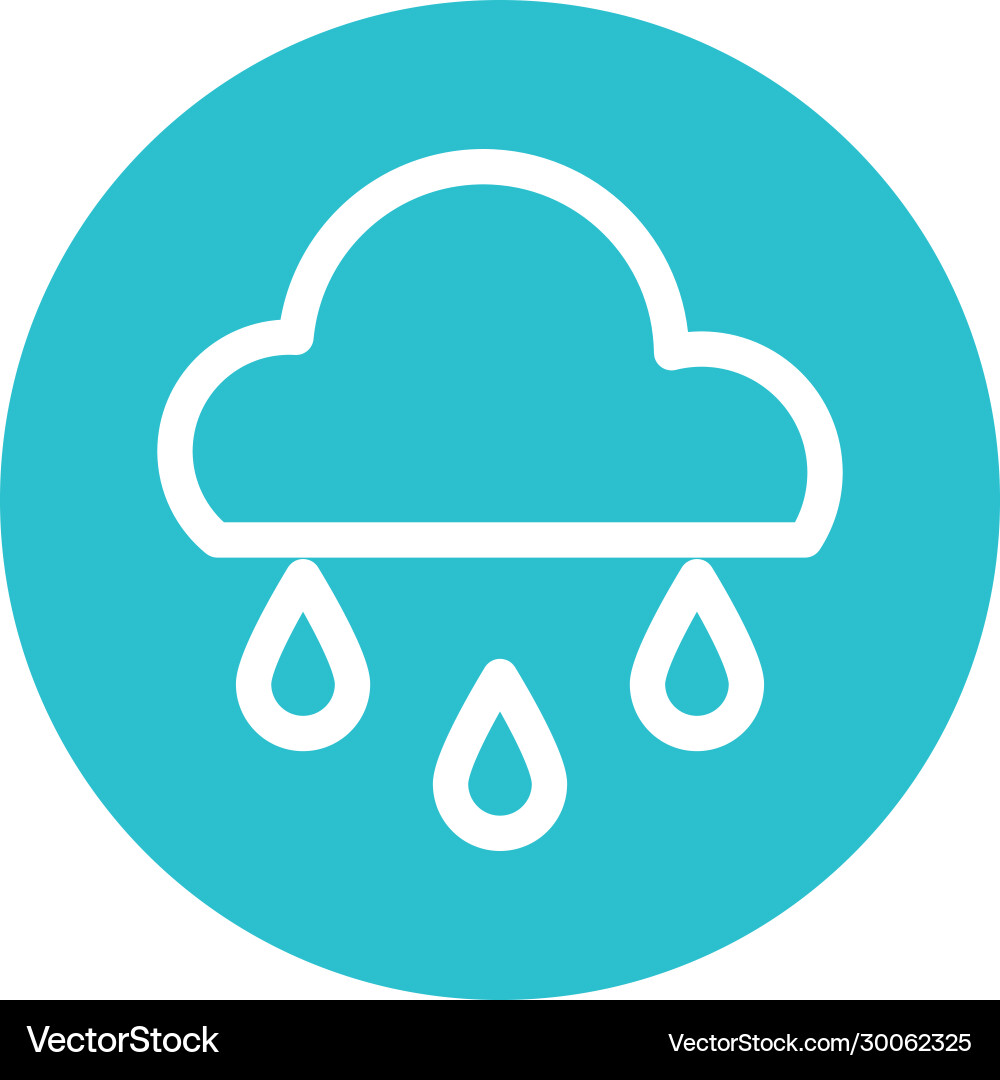 Cloud with rain block and flat style icon vector image