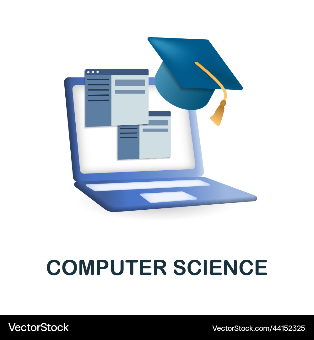 Computer science icon 3d from data Computer science icon 3d from data vector image