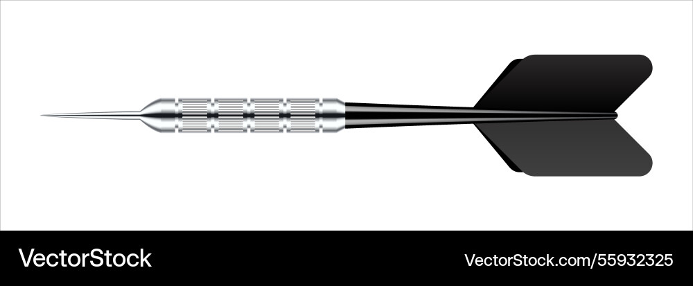 Dart arrow with metal tip and shadow Dart arrow with metal tip and shadow vector image