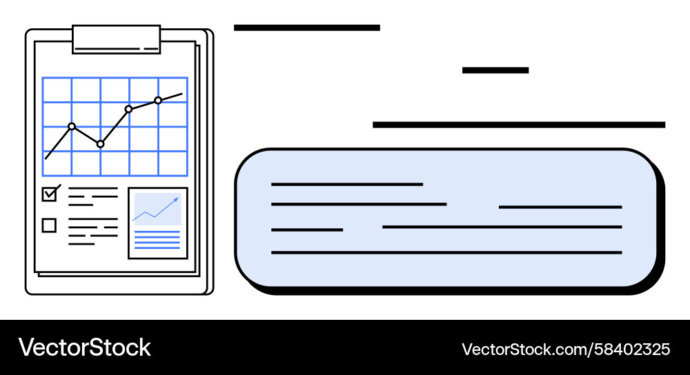 Data Analysis Report with Chart Vector Image