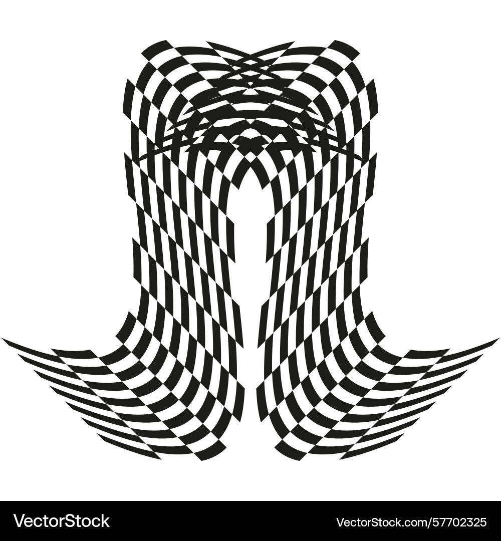 Distorted checkered pattern abstract geometric vector image