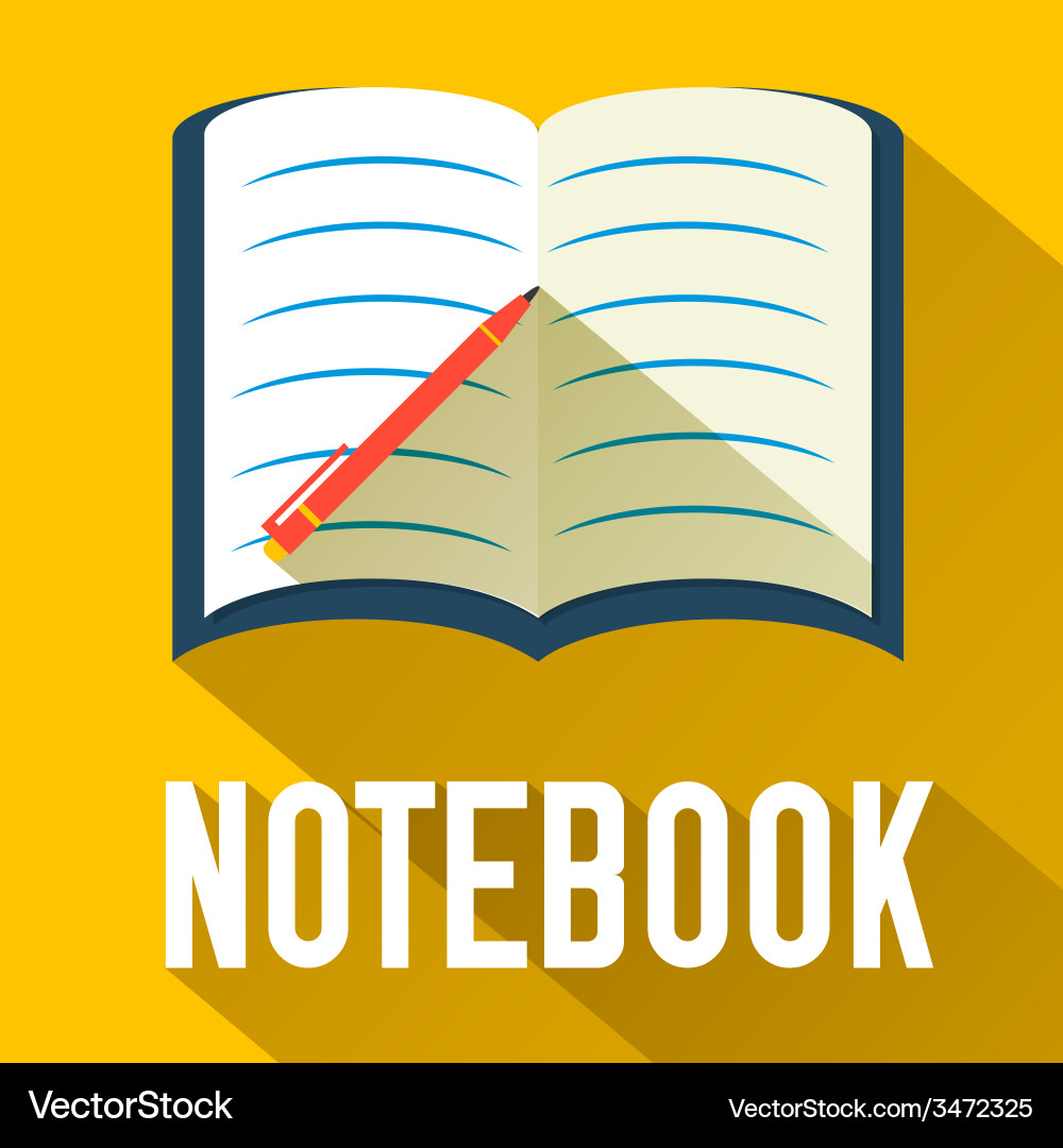 Flat notebook design concept vector image