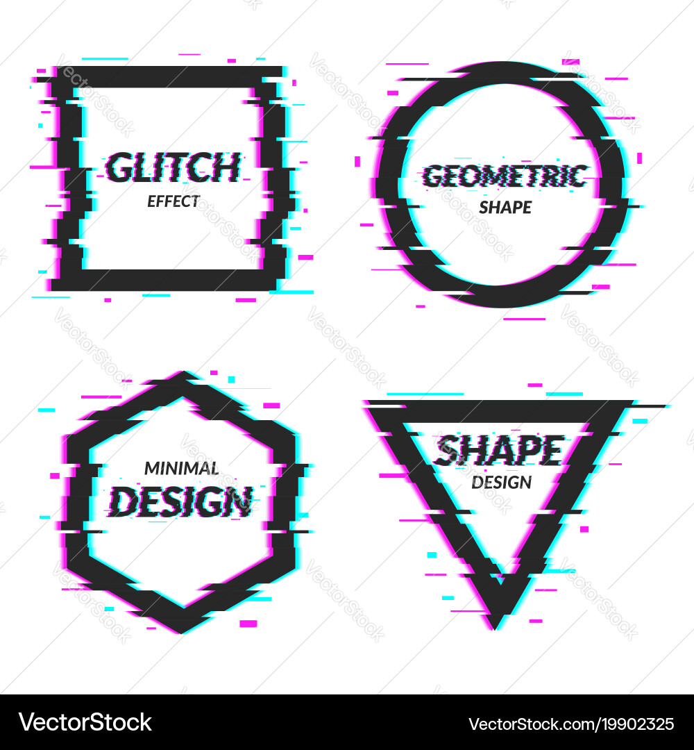 Glitch Abstract Minimalist Set Vector Image