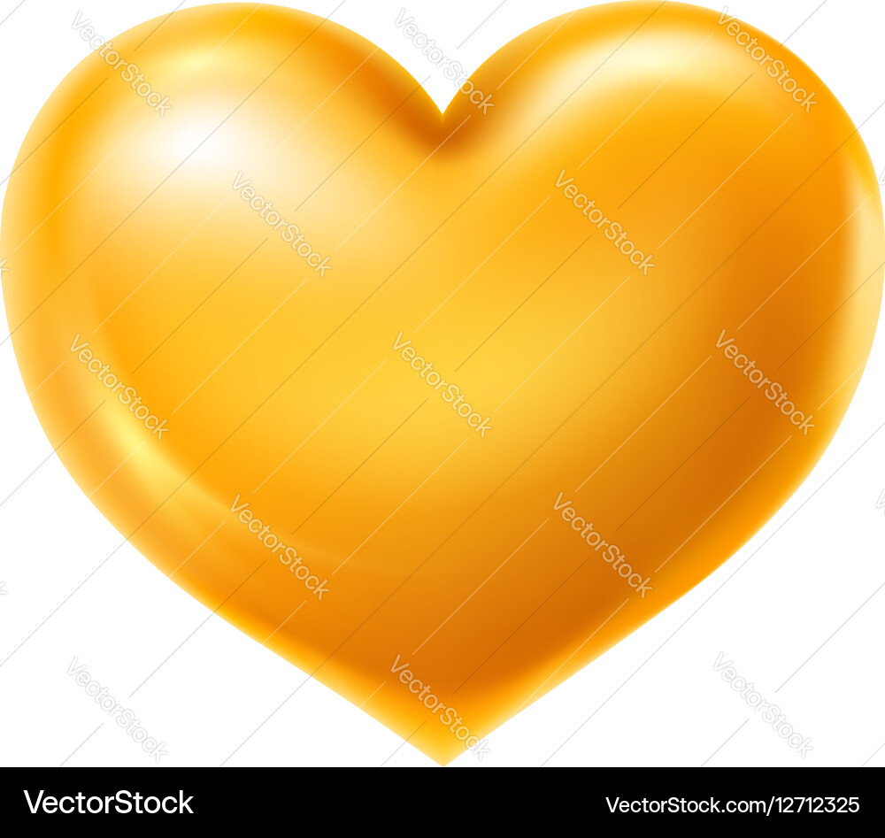 Golden heart Royalty Free Vector Image - VectorStock