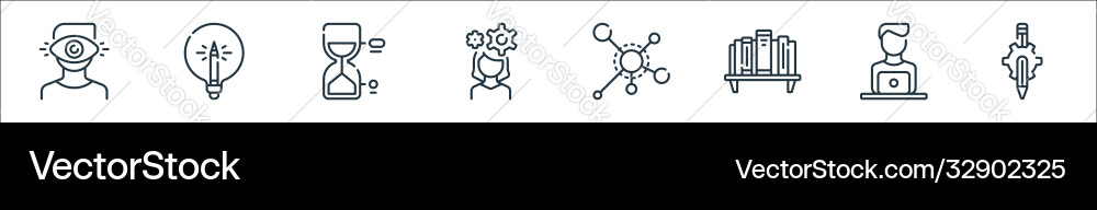 Life skills line icons linear set quality Vector Image