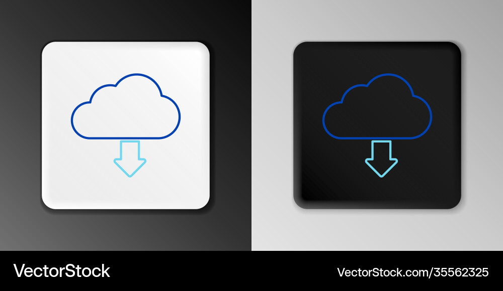 Line cloud download icon isolated on grey Line cloud download icon isolated on grey vector image