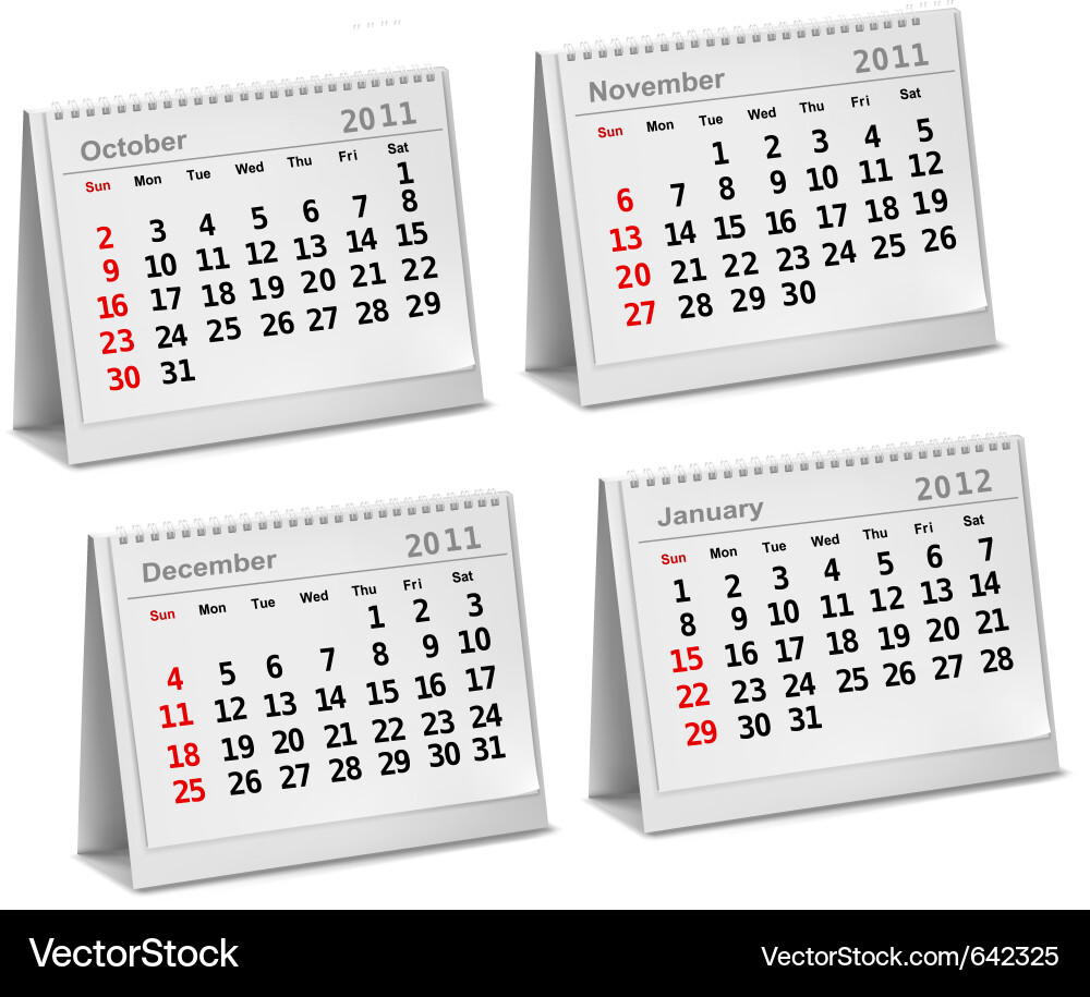 Modern Calendar Desktop Vector Image