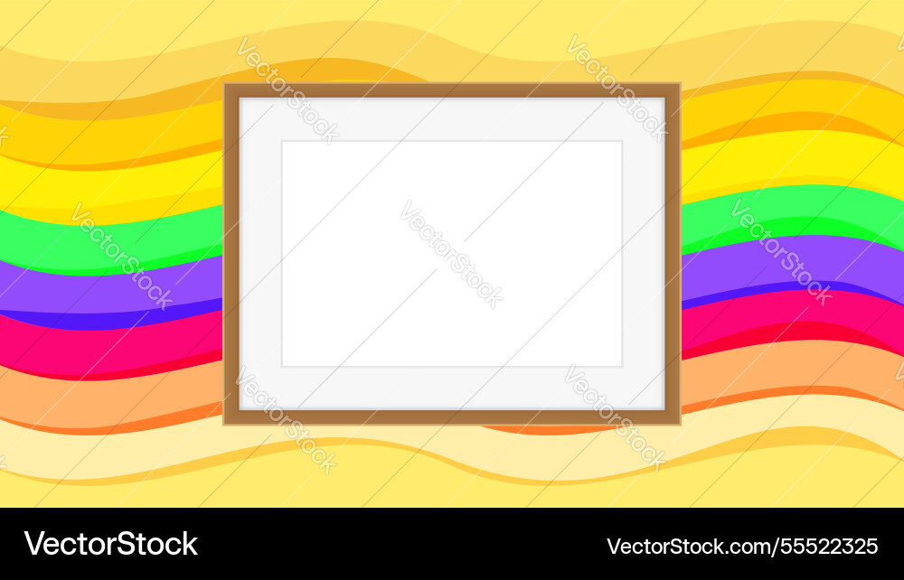 Rectangle frame empty on colorful rainbow Vector Image