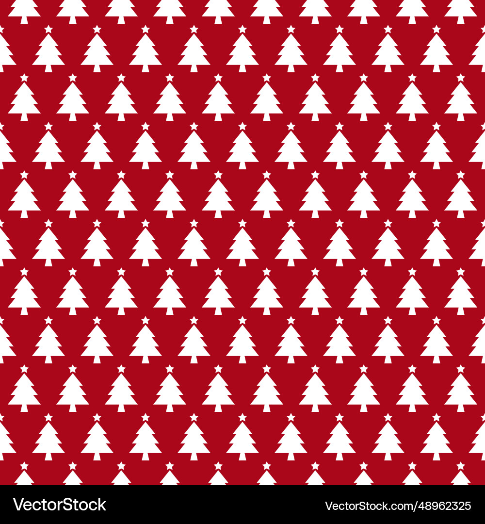Seamless pattern with fir trees in red and white Seamless pattern with fir trees in red and white Vector Image