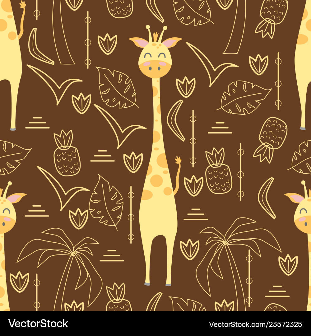 Seamless pattern with giraffe Seamless pattern with giraffe Vector Image