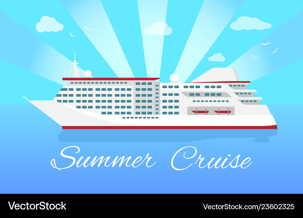 Spacious luxury cruise liner big red steamer Spacious luxury cruise liner big red steamer vector image