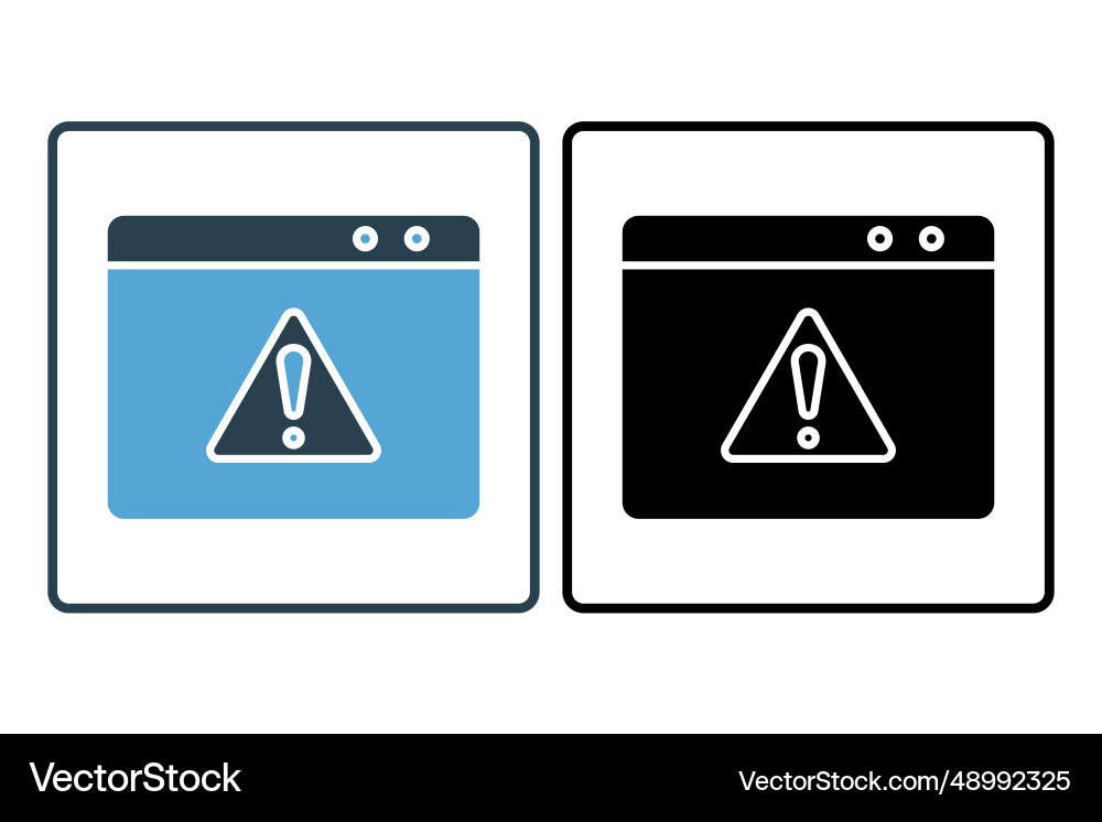 Web error icon related to warning Web error icon related to warning vector image