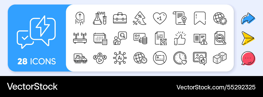 Wifi dice and inspect line icons for web app Wifi dice and inspect line icons for web app vector image