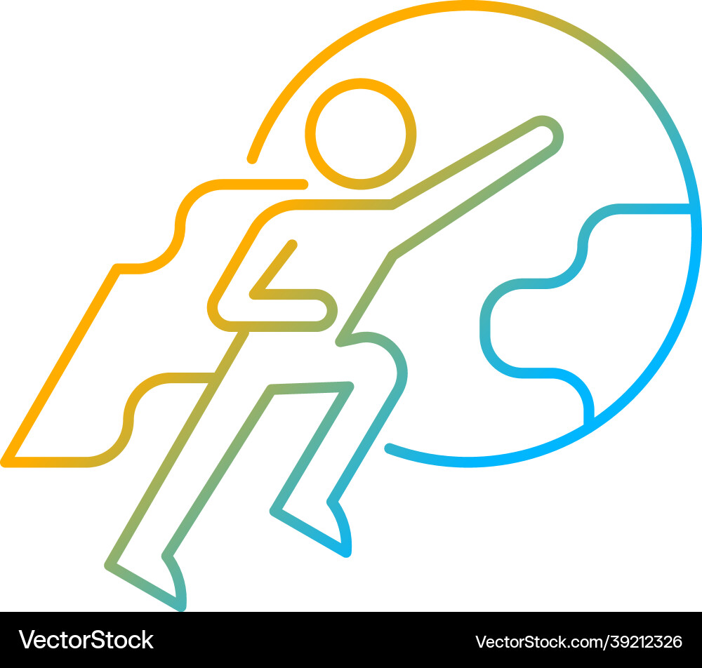Attitude motivation gradient linear icon Attitude motivation gradient linear icon vector image