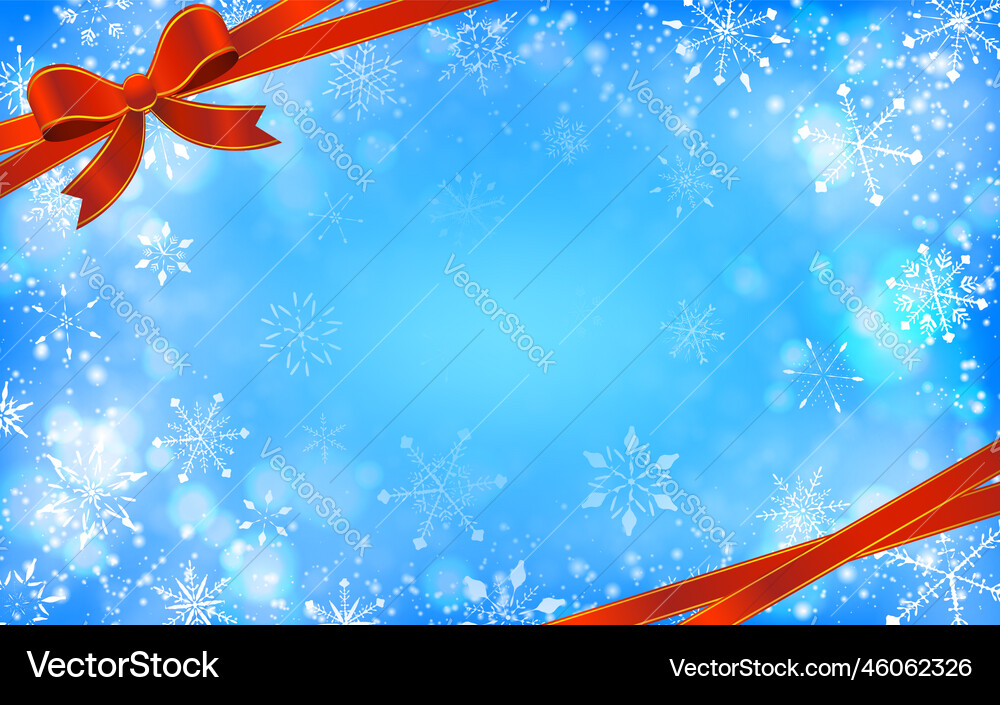 Background material of snowflake with ribbon Background material of snowflake with ribbon vector image