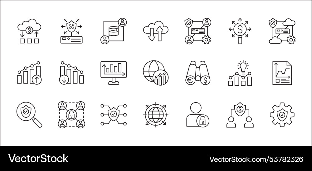 Business data statistic and security related icon Vector Image
