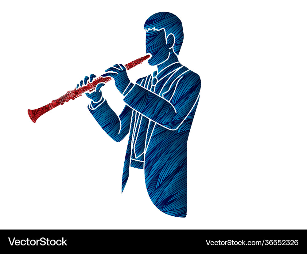 Clarinet musician orchestra instrument graphic vec Clarinet musician orchestra instrument graphic vec vector image