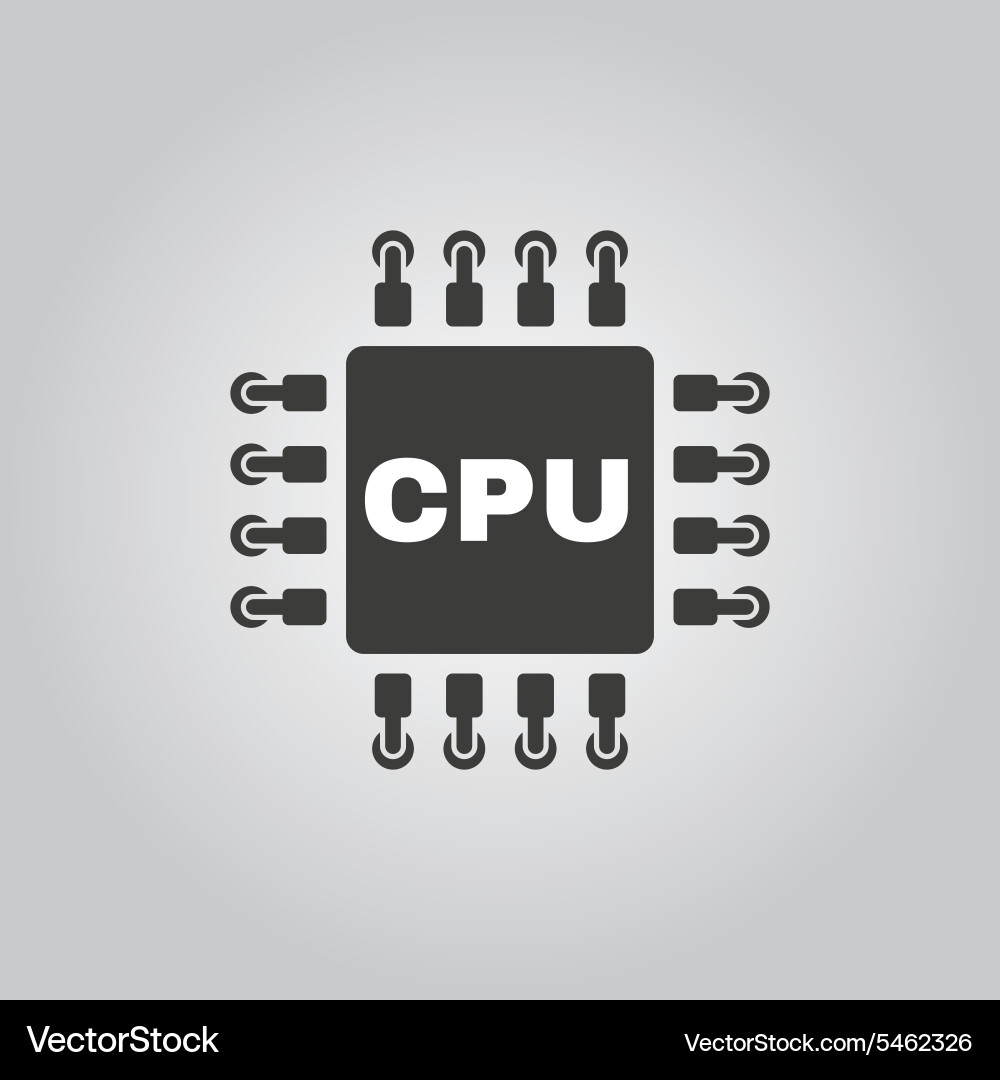 Cpu icon microprocessor and processor symbol Vector Image