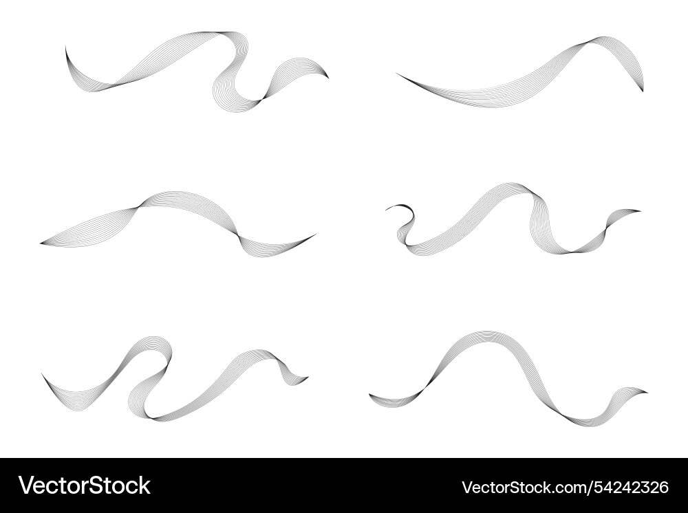 Dynamic black and white wave patterns Dynamic black and white wave patterns vector image