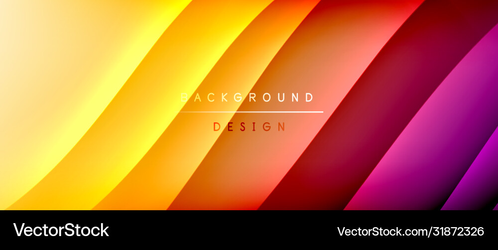 Fluid gradient waves with shadow lines and glowing Vector Image