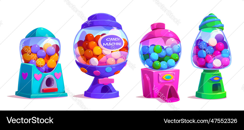 Gashapon candy machine toy with gum ball Gashapon candy machine toy with gum ball vector image